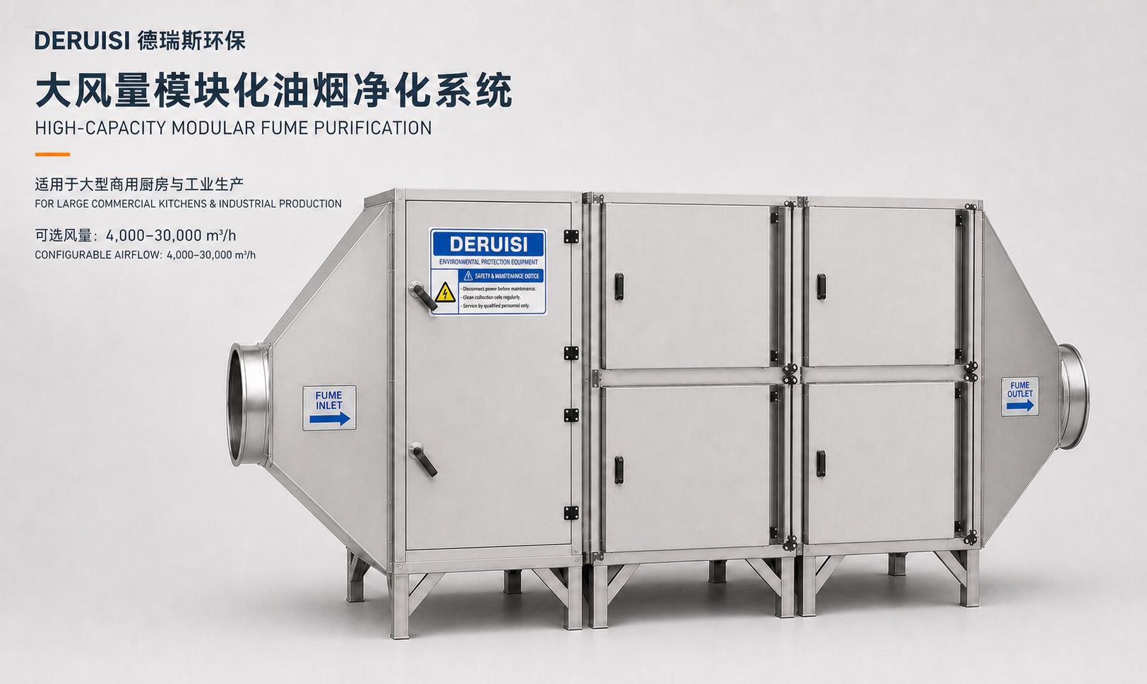 DERUISI 大风量模块化油烟净化系统